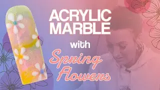 Acrylic Marble with Spring Flowers | How to Marble with Acrylic 🌸🌼🌸