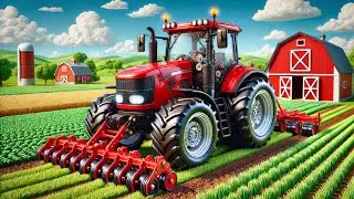New Powerful Red Tractor - Upgraded Tires & Engine Test on the Farm