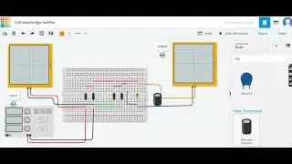 Full wave Rectifier circuit (Bridge type) simulation | TinkerCAD