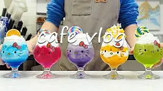 🍹Cafe Vlog Collection/Sweet Soda Served in a Kitty Cup✨Cafe Vlog/ASMR/카페브이로그/no bgm