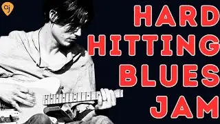🎸 HARD HITTING BLUES Jam Track in D Minor | Guitar Backing Track (60 BPM)