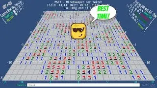 Record Time on 27x27 Minefield in 7:48 - MineSweeper For Twitch (MSFT) - Click Edition