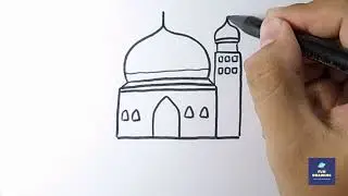 How to Draw Mosque Easy Step by Step