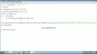 CHANGING BACKGROUND COLOR OF TKINTER WINDOW  USING SPINBOX WIDGET