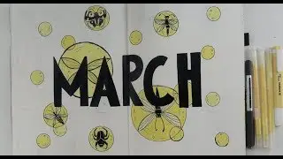 ASMR | March 2020 [Plan With Me!] Relaxing Bullet Journal Design