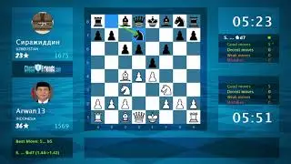 Chess Game Analysis: Arwan13 - Сиражиддин : 1-0 (By ChessFriends.com)