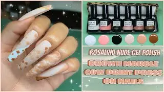 BROWN & NUDE PRESS ONS TUTORIAL || TRYING OUT ROSALIND NUDE GEL POLISH KIT