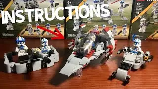 V-Wing, Speeder and Battle Station 75345 X3 Alt Build INSTRUCTIONS