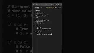 Identity Operators in if Statement 