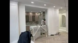 этап монтажа перегородки