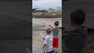Working The Railroad Gates And Bell At The Crossing! 