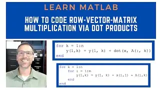 How to code row vector matrix multiplication via dot products?