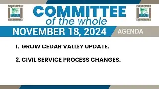 Cedar Falls Committee of the Whole November 18, 2024
