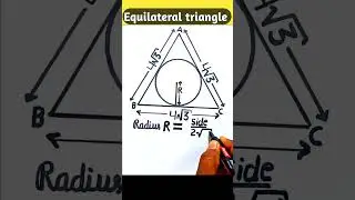 A circle inside an Equilateral triangle || Find radius of circle R ||@Sky Struggle Education #short