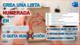 ✍️ Como CREAR UNA LISTA NUMERADA 🔢 en Word 2021 📄 Y como QUITAR NUMERACIÓN ❌ de líneas en Word 🔡 🔠 👌
