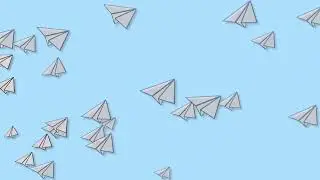 Paper Airplanes on Blue Background - Perfect Loop