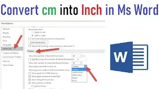 how to change cm to inches in word || Centimeter to Inches in Ms Word