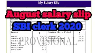 1st salary 🍁😍 slip II August 2020 Salary slip of SBI Junior Associates II 39470?  II