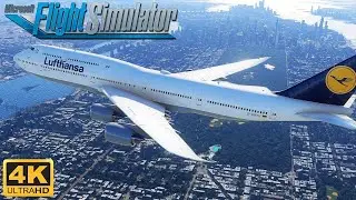 (4K) ULTRA REAL SIMULATION | Lufthansa Boeing 747-8 | Frankfurt ✈ Newyork | MFS Experience
