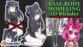 How I Model 3D Anime Base Body From SCRATCH! In BLENDER! [ブルアカ][Blue Archive][Little Shun]