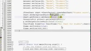 Java prog#67  How to change Jfreechart Bar chart properties like color,3D to a panel in netbeans