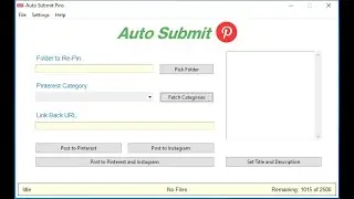 How to use Auto Submit Pins Video 1