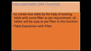 Calculate Table DAX Function in Power BI. # How to Create new Table with Filter.