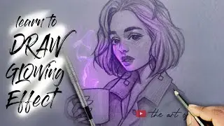 How to draw Glowing effect | Glowing effect drawing step by step tutorial