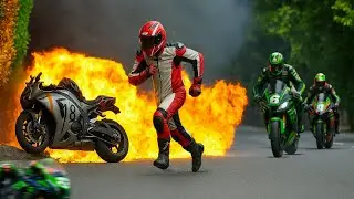 MOTORBIKES on FIRE at ISLE OF MAN TT | Insane Crashes & Near Death Saves at 300mph| BEST MOMENTS