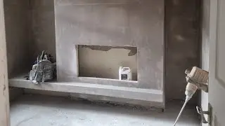 How to build and plaster a floating fireplace.