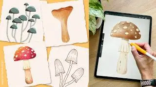 Mushroom Art in Procreate: Explore Ink, Graphic, Watercolor + Color Pencil Styles Class Trailer