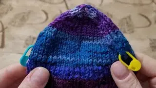 Ленточный мысок носка спицами