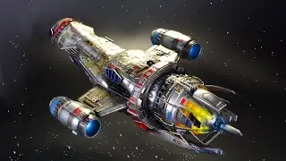 Serenity Firefly - 3D SLA Printed - 1:400 - Sci-fi Model