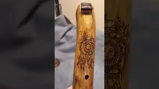 Beautiful forest flute with a magical design "Dreamcatcher, sun and moon"