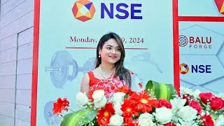 Best corporate anchor Mayuri D Malandkar hosting an opening bell ceremony for Balu Forge Industries