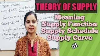 Economics class 11 | Theory of Supply | Meaning of supply | Supply function schedule and curve |