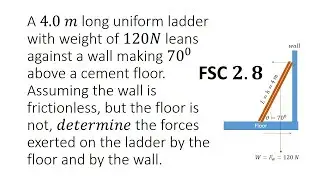 determine the forces exerted on the ladder by the floor and by the wall (2.8 FSc numerical)