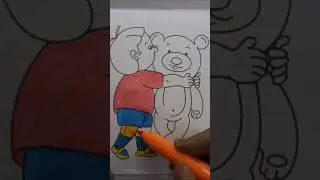 Boy With Bear Drawing 