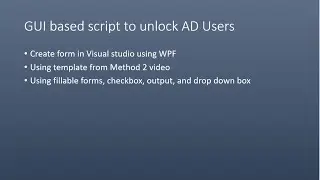 Creating a GUI based PowerShell script using XAML and Visual Studio to unlock AD Users from scratch
