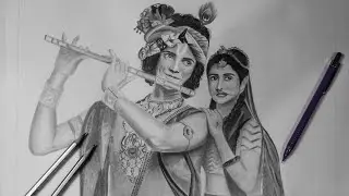 Drawing of Radha Krishna | How to draw Radha krishna