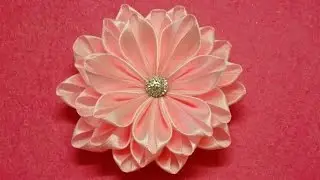 DIY Kanzashi flower,ribbon flower tutorial,how to,easy I REUPLOAD