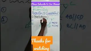 #Shorts  Properties Of Quadrilaterals || Parallelogram ||