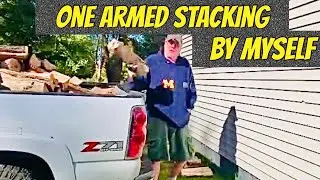FIREWOOD | How to stack with paralyzed left arm