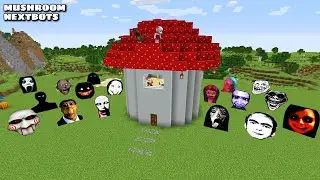 SURVIVAL MUSHROOM HOUSE WITH 100 NEXTBOTS in Minecraft - Gameplay - Coffin Meme