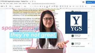 editing (read: roasting) my yygs essays one year later! pt. 1