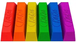 Satisfying Video l How To Make Rainbow Kitkat Bars From Kinetic Sand ASMR