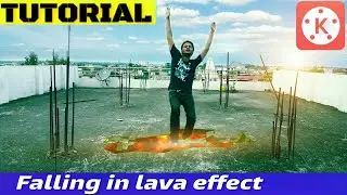 Falling in Volcanic lava crack ground effect tutorial  with kinemaster pro [In English]2018