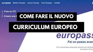 Come fare il nuovo Curriculum Europass - Nuovo sito 2020