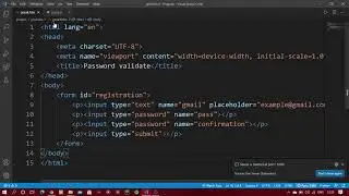 Password Validate using HTML and Javascript.