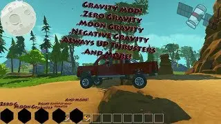 Scrap Mechanic Gravity Mod, Change Gravity, No Gravity,  Always Up Thrusters, Moon Gravity And More!